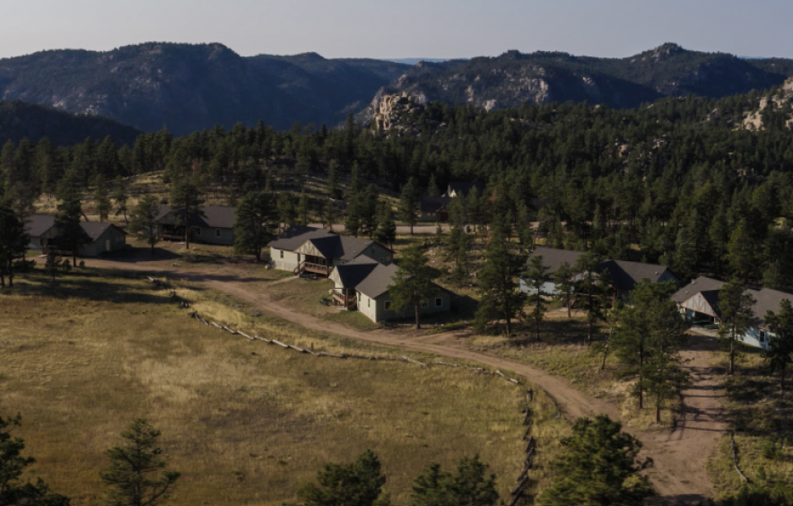 aerial view of mountain campus